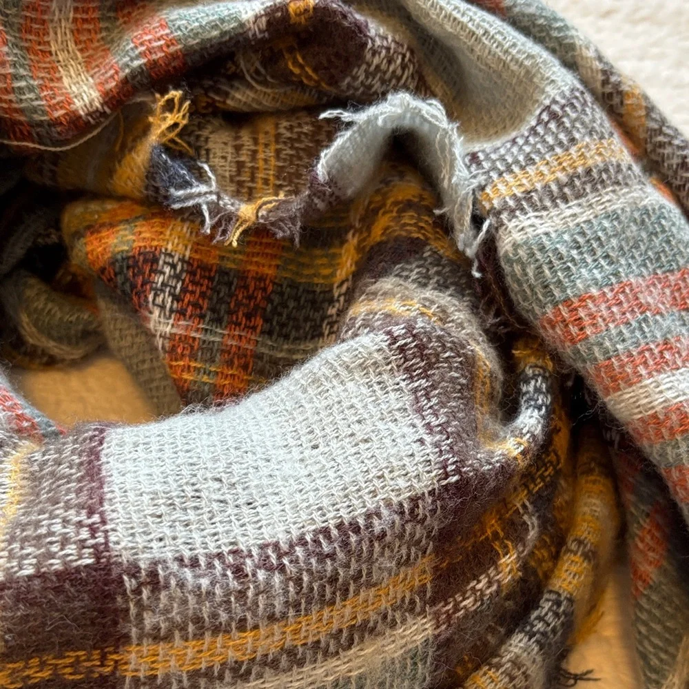Beautiful Cozy Plaid Blanket Scarf - Picture 2 of 4